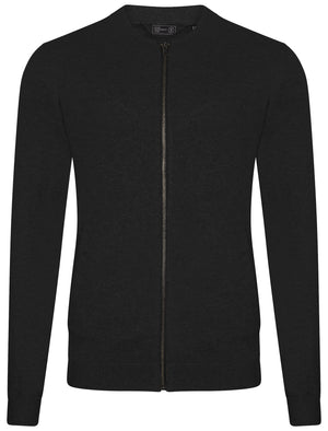Clipper Zip Through Baseball Cardigan in Black - Dissident