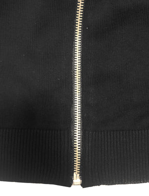 Clipper Zip Through Baseball Cardigan in Black - Dissident