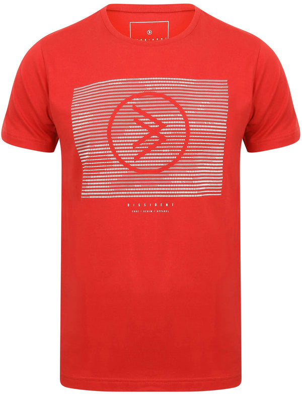 Cole Motif Cotton Jersey T-Shirt In Ribbon Red - Dissident