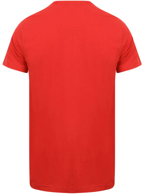 Cole Motif Cotton Jersey T-Shirt In Ribbon Red - Dissident