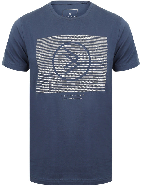 Cole Motif Cotton Jersey T-Shirt In Sargasso Blue - Dissident