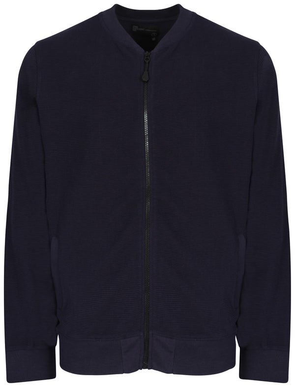 Coley Stripe Jersey Bomber Jacket in True Navy - Dissident