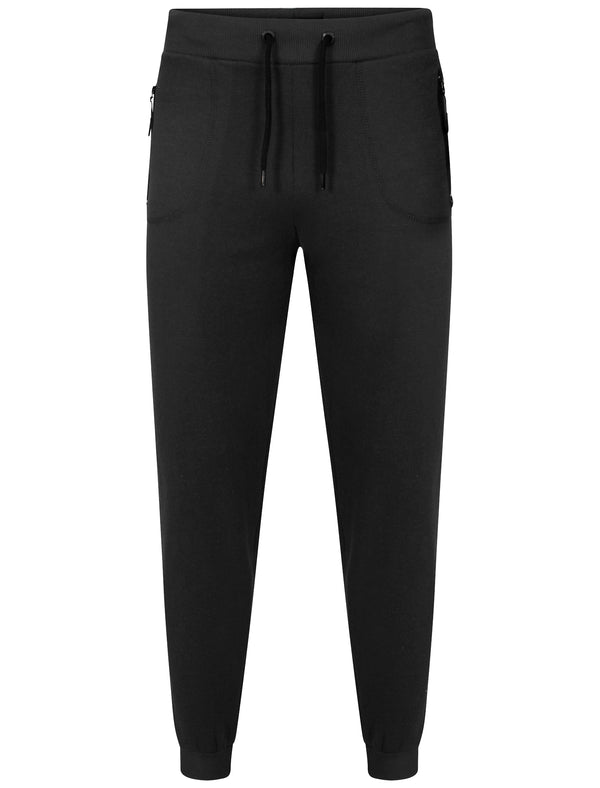 Comet Heavy Piqué Cuffed Joggers in Black - Dissident