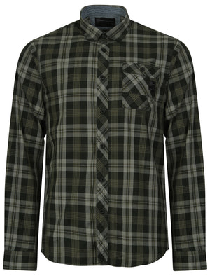 Corfield Checked Shirt in Khaki - Dissident