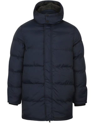 Dagney Quilted Puffer Coat with Hood In True Navy - Dissident