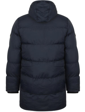Dagney Quilted Puffer Coat with Hood In True Navy - Dissident