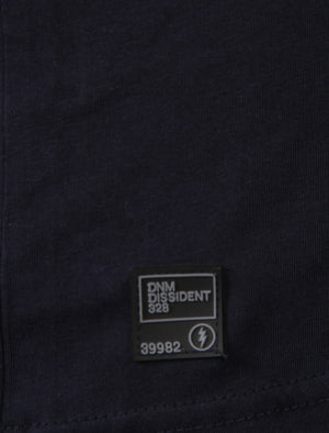 Darkness Motif Print Cotton T-Shirt In Dark Sapphire - Dissident