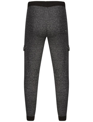 Digby Cuffed Joggers with Leg Pockets in Black Fleck - Dissident