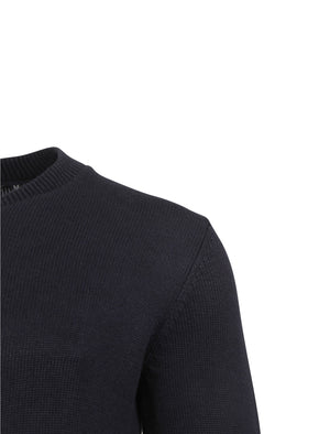 Dimaggio Collarless Zip Up Cardigan in Dark Navy - Dissident