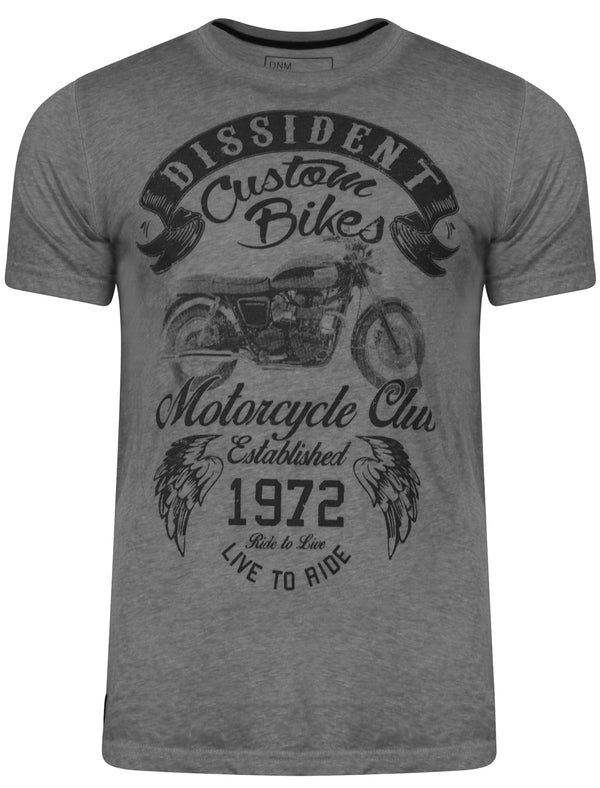 Disburn Motif Burnout T-Shirt in Asphalt - Dissident