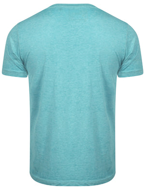 Disburn Motif Burnout T-Shirt in Caribbean Sea - Dissident