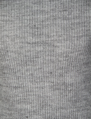 Domino Turtle Neck Knitted Jumper in Light Silver Marl - Dissident