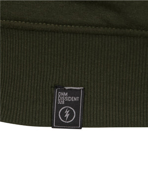 Donegal Zip Through Bomber Jacket in Woodland Khaki - Dissident