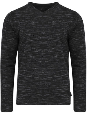 Drover Textured V Neck Top in Black - Dissident