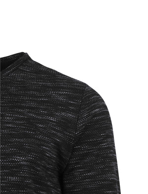 Drover Textured V Neck Top in Black - Dissident