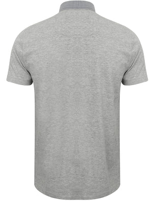 Dunbar Cotton Jersey Polo Shirt in Light Grey Marl - Dissident