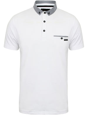 Dunbar Cotton Jersey Polo Shirt in Optic White - Dissident