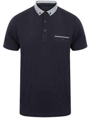 Dunbar Cotton Jersey Polo Shirt in Dark Sapphire - Dissident
