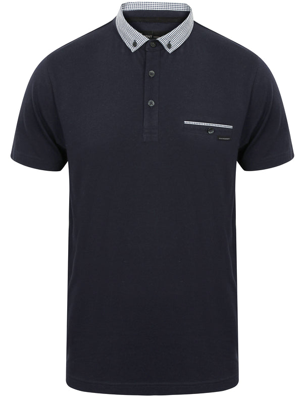 Dunbar Cotton Jersey Polo Shirt in Dark Sapphire - Dissident