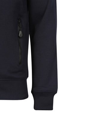Ellerslie Pique Zip Through Jersey Bomber Jacket In Navy - Dissident