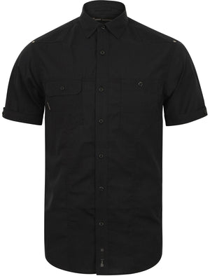 Expo Military Short Sleeve Shirt in Black - Dissident