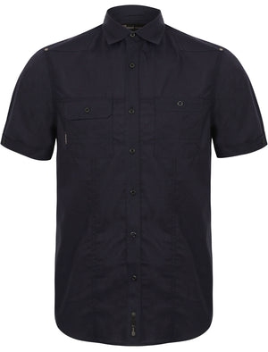 Expo Military Short Sleeve Shirt in Dark Navy - Dissident