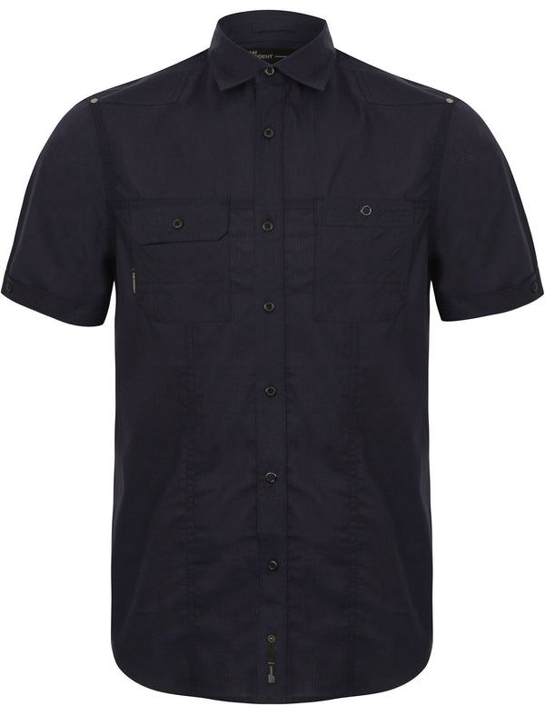 Expo Military Short Sleeve Shirt in Dark Navy - Dissident