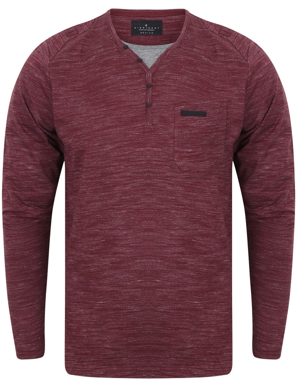 Felter Space Dye Mock Insert Long Sleeve Top In Mulled Wine - Dissident