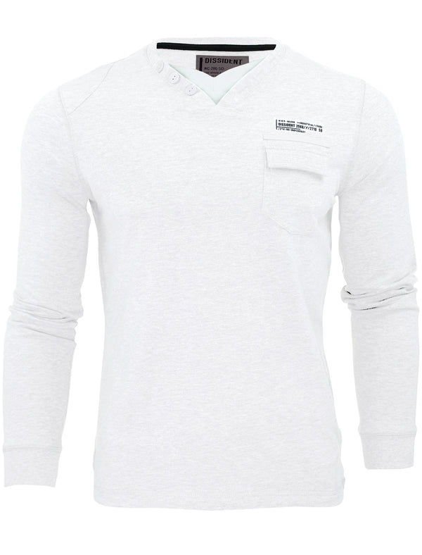 Floura Long Sleeve Top with Pocket in Optic White - Dissident