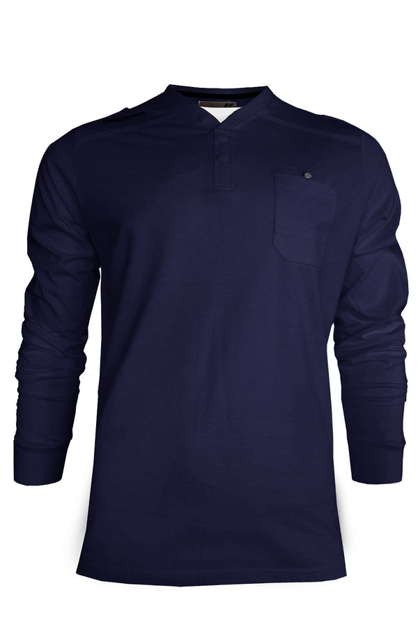 Forma long sleeve mock insert t-shirt in navy - Dissident