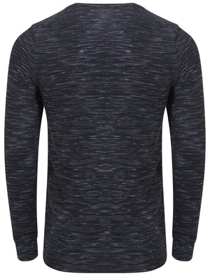 Forsey Long Sleeve Slub Top with Pocket in Blue / White - Dissident