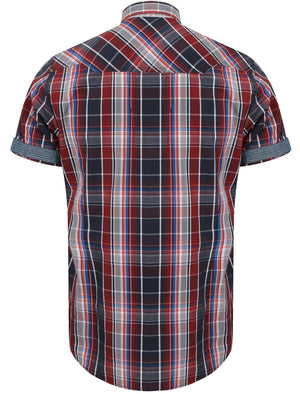 Garrix Checked Short Sleeve Shirt in Rio Red - Dissident