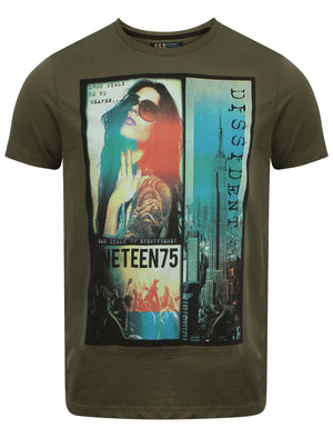 Printed Cotton green t-shirt - Dissident