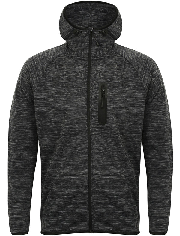 Goddard Space Dye Zip Through Hoodie in Black - Dissident