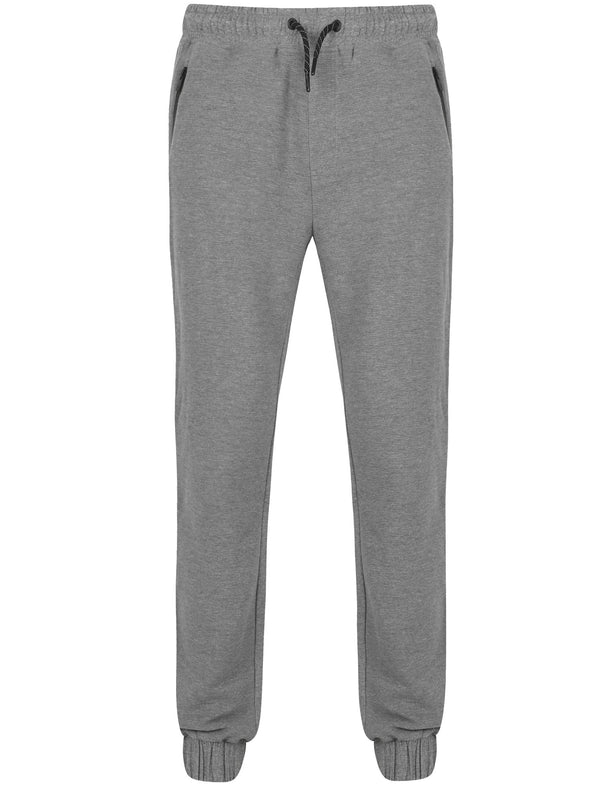 Hika Ottoman Stripe Cuffed Joggers in Mid Grey Marl - Dissident