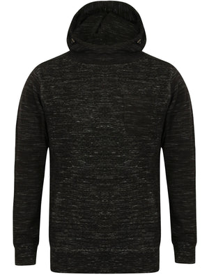 Holla Textured Space Dye Pullover Hoodie in Black - Dissident