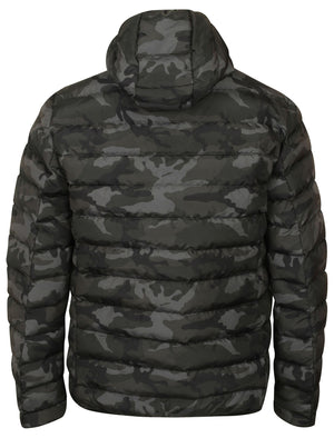Humberstone Quilted Puffer Jacket In Grey Camo - Dissident