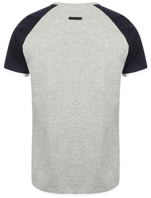 Indivo Y Neck Cotton Jersey T-Shirt In Light Grey Marl - Dissident