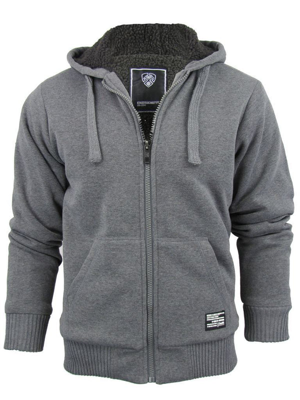 Kaisar Borg Lined Hoodie in Mid Grey Marl - Dissident