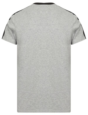 Kara Cotton Jersey T-Shirt with Tape Detail Sleeves In Light Grey Marl - Dissident