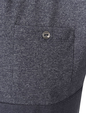 Kiku Block Design Cotton Jersey T-Shirt with Chest Pocket In Denim - Dissident