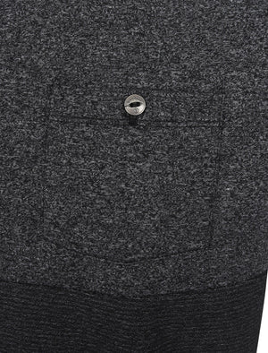 Kiku Block Design Cotton Jersey T-Shirt with Chest Pocket In Jet Black - Dissident