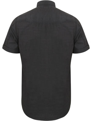 Kravitz Chambray Short Sleeve Shirt in Black Slub - Dissident