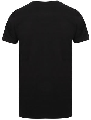 Leake Textured Stripe Cotton T-Shirt In Black - Dissident