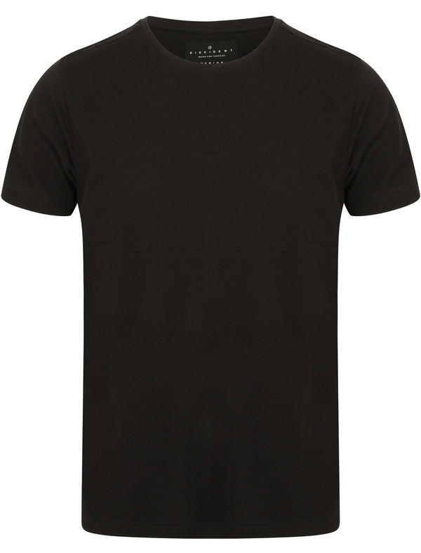 Lecky Cotton Pique Crew Neck T-Shirt In Black - Dissident