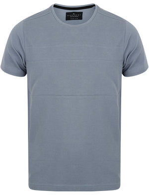 Lecky Cotton Pique Crew Neck T-Shirt In Dusty Blue - Dissident