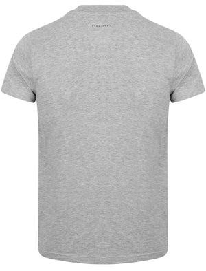 Leith Baseball Zip Up Neck Cotton T-Shirt In Light Grey Marl - Dissident