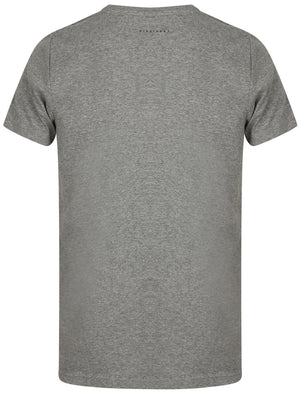 Lukin Waffle Textured Crew Neck T-Shirt In Mid Grey Marl - Dissident