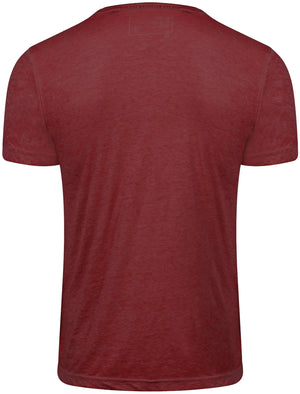 Manhatburn Motif Burnout T-Shirt in Bordeaux - Dissident