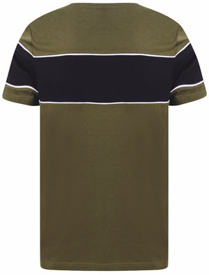 Marley Cotton Jersey T-Shirt with Contrast Panel in Grape Leaf - Dissident